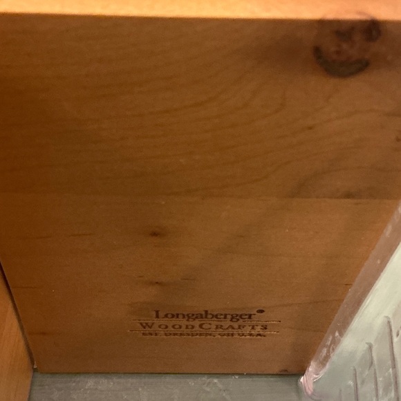 Longaberger 2004 TV Time Basket, Wrought Iron Stand, Protector, Wooden Dividers - Picture 16 of 16